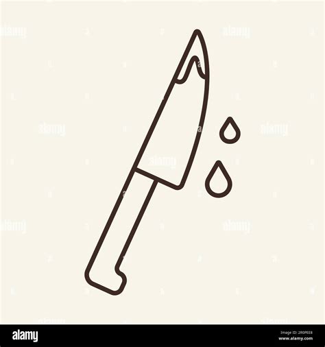 Knife and blood vector line icon Stock Vector Image & Art - Alamy