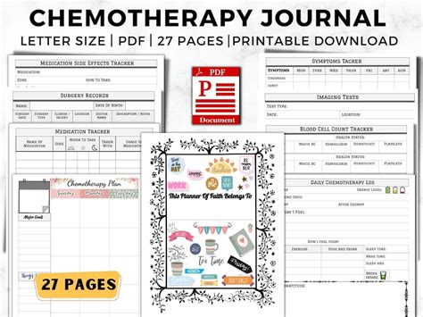 Chemotherapy Journal Printable, Cancer Treatment Planner (PDF) - Etsy