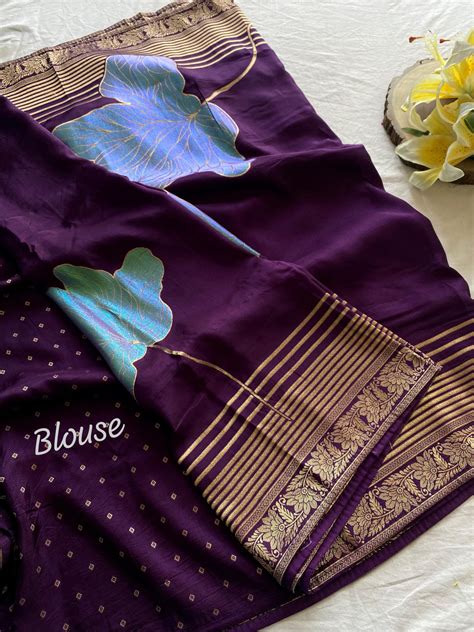 Brush Of Bloom Banarasi Muga Silk Saree – Monamaar