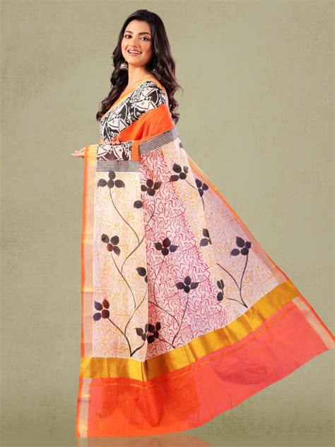 Kerala Cotton Hand Painted Saree with Blouse Piece - 4231 – AEVUM