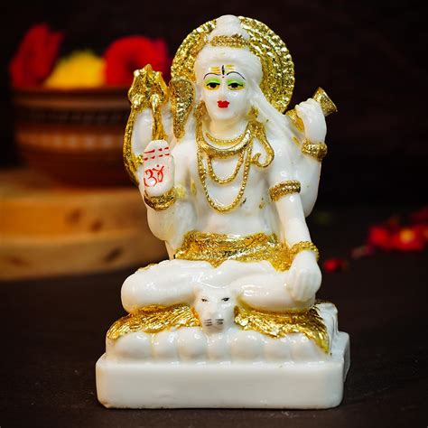 Ekhasa Aura Series Marble Dust Lord Shiva Idol for Home (5 inch) | Gol ...