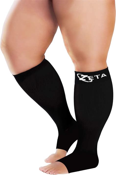 Buy Zeta Socks Open Toe XXXL 26 Inch Wide Calf Plus Size Compression 20 ...