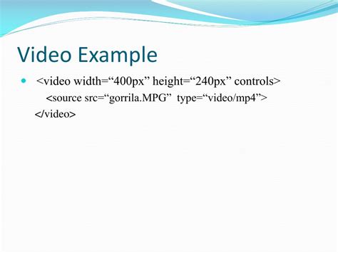 Image result for HTML Video Example