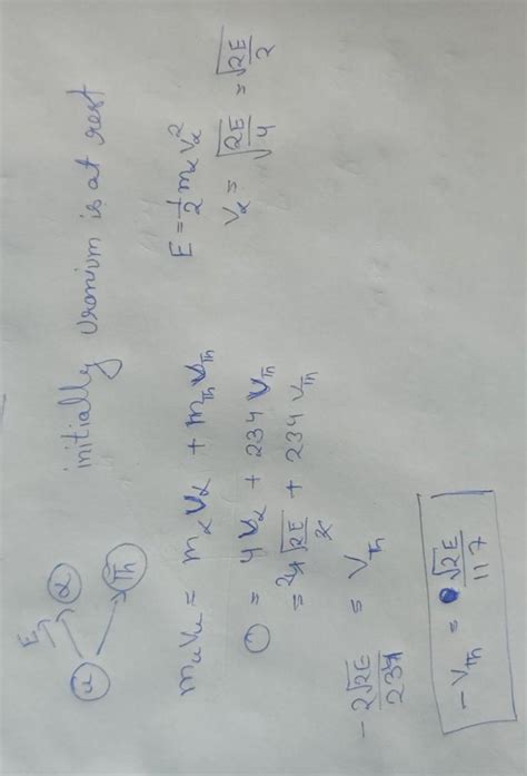 A uranium-238 nucleus, initially at rest, emits an alpha particle with ...