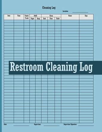 Buy Restroom Cleaning Log: Bathroom Cleaning log Checklist For Home ...