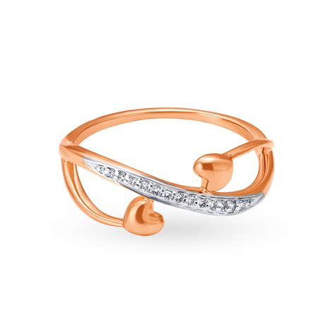 14KT Rose Gold Diamond Finger Ring