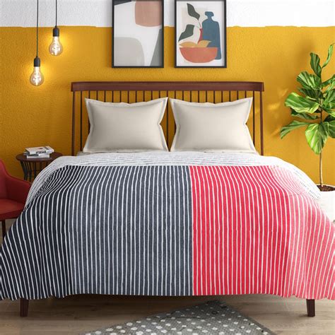 Buy PORTICO Hashtag Black Striped Double Bed Comforter - 220x240cm from ...