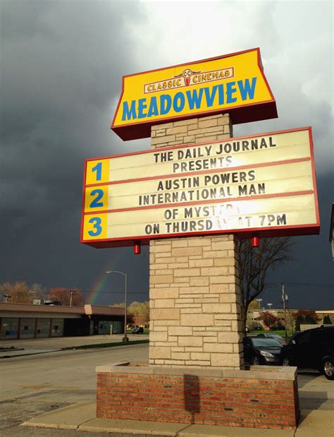Classic Cinemas Meadowview Theatre sign. Check out the rainbow below ...