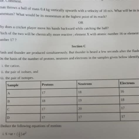 28. On the basis of the number of protons, neutrons and electrons in ...