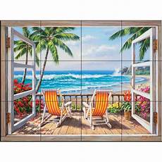 Mural Wall Tiles by The Tile Mural Store Tropical Terrace 17 In X 12 3 4 In Mural Wall Tiles