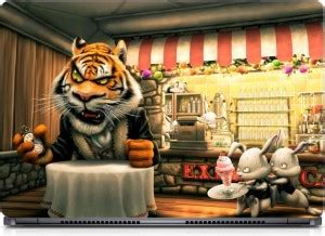 Gallery 83 ® Angry Tiger Cartoon Cafe Exclusive High Quality Laptop ...