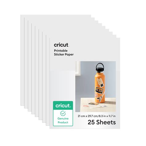 Printable Sticker Paper for Laser Printers – A4 (25 ct), White | Cricut ...