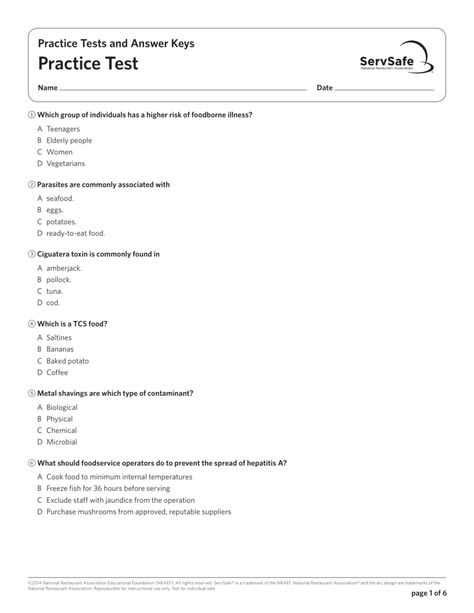 Image result for ServSafe Label Homework Answer Key