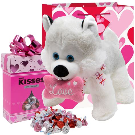 Meet Novelty Valentines Day Gift Basket Stuffed Animal Plush Dog ...