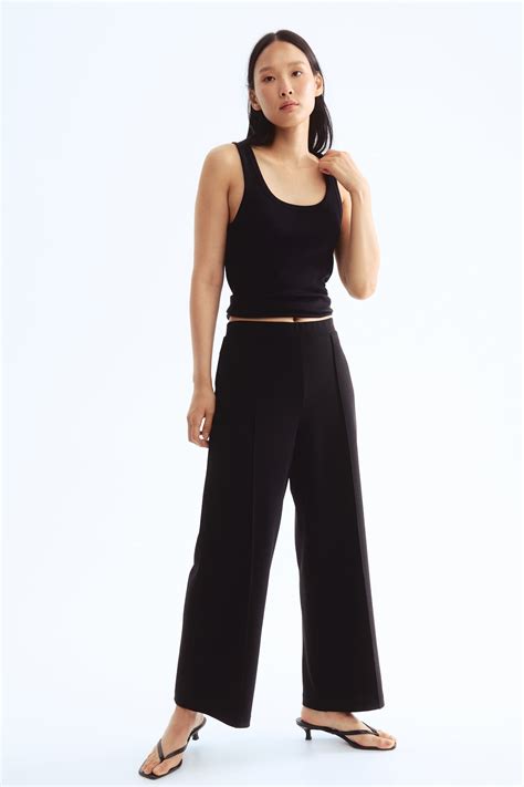Crease-front trousers - Black - Ladies | H&M IN
