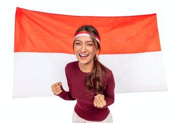 Indonesian southeast asian woman celebrating indonesia independence day ...