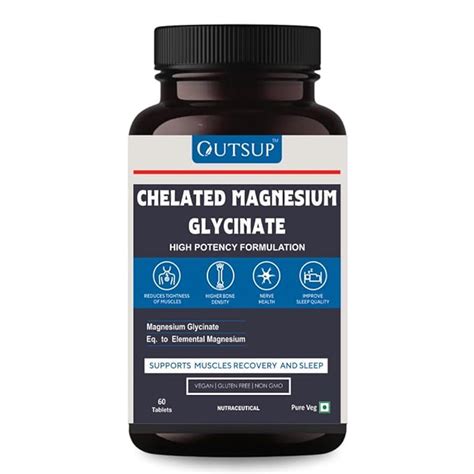 Outsup Magnesium Glycinate Supplement 60 Tablets - 2000mg for Men ...