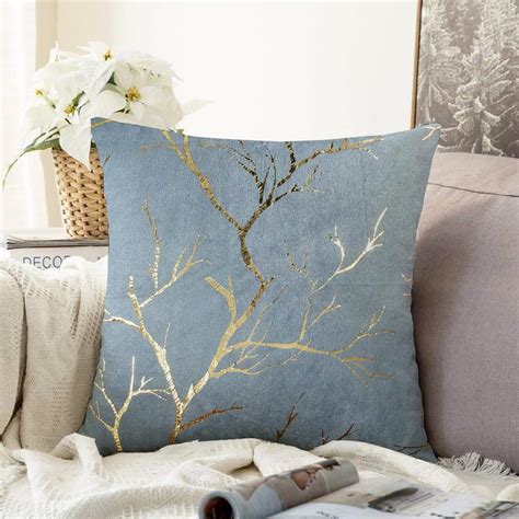 Buy IVAZA Foils Printed Velvet Fabric Decorative Reversible Cushion ...