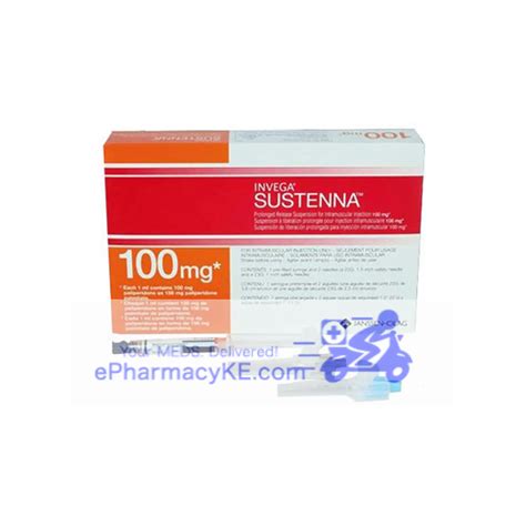 INVEGA SUSTENNA PALIPERIDONE 100MG/ML INJECTION - 1 - ePharmacy Kenya