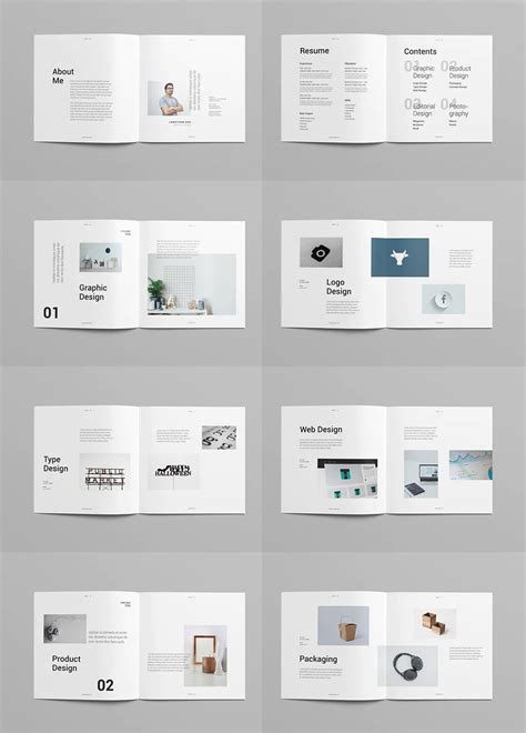 Square Portfolio Brochure Template INDD | Graphic design portfolio book ...