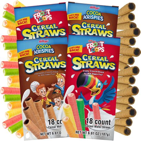 Buy Kellogg's Cereal Straws, Froot Loops and Cocoa Krispies, Edible ...