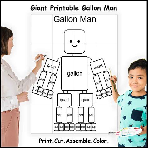 Printable Gallon Man Worksheet