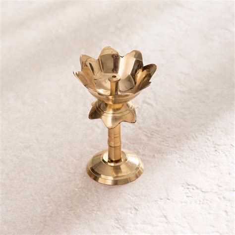 Brass Kamal Jyoti Deep With Stand - 4 Inch - Darbar Craft