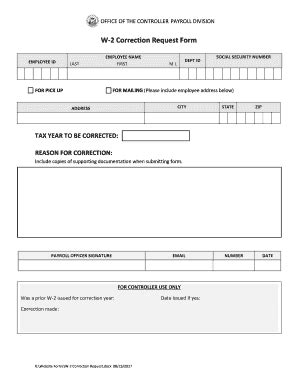 Fillable Online W-2 Correction Request Form Fax Email Print - pdfFiller