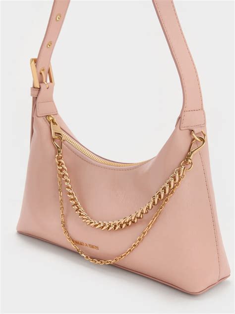Light Pink Atwood Chain-Embellished Shoulder Bag - Light Pink - Bags ...