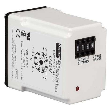 Dayton Single Function Time Delay Relay, Octal, On Delay, 1 Functions ...