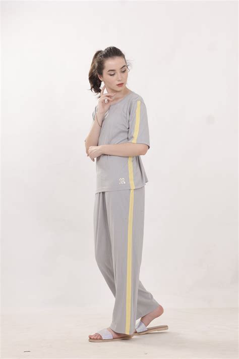 Grey Side Stripper Cord Set Grey With Yellow Strips MX_CSS04 – Miazi