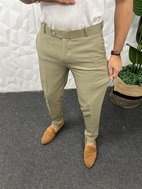 Cotton lycra fabric khaki trouser – Wearhousewolves