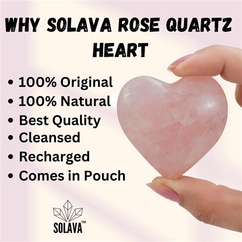 Natural Rose Quartz Heart Shaped Crystal Stone Original Certified ...