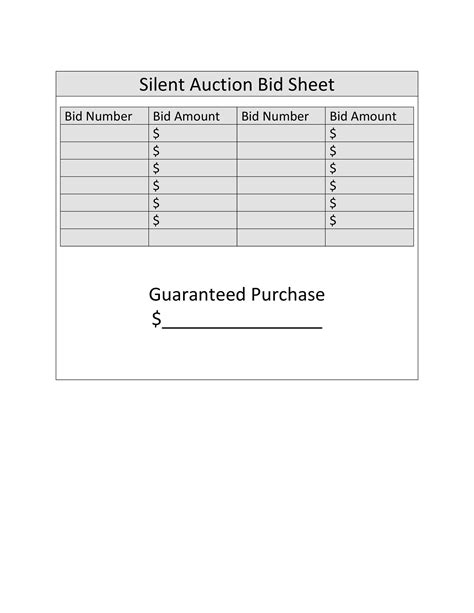 40+ Silent Auction Bid Sheet Templates [Word, Excel] - Template Lab