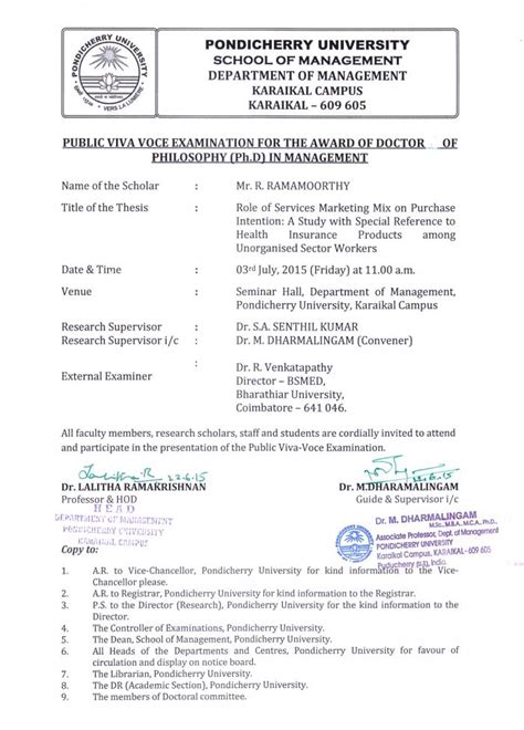 Public Viva Voce Examination Notification of Mr.R.Ramamoorthy on 03.07. ...