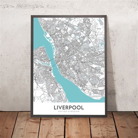 Modern City Map of Liverpool, UK: City Centre, St George's Hall, Tate ...