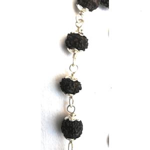 Apnisanskriti Pure Silver Black Rudraksha Bracelet (6 mm Beads, Free ...