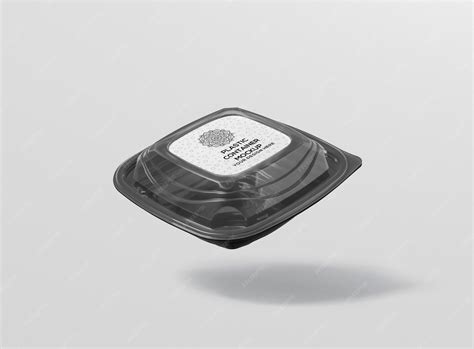 Premium PSD | Square plastic container mockup