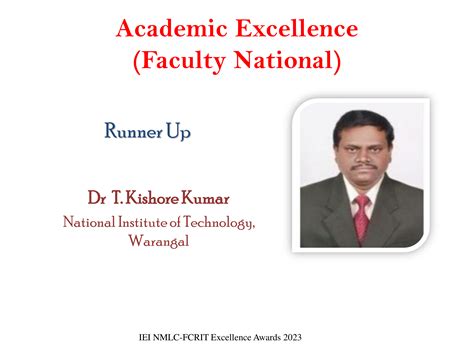 Past Awardees- IEI-BLC FCRIT