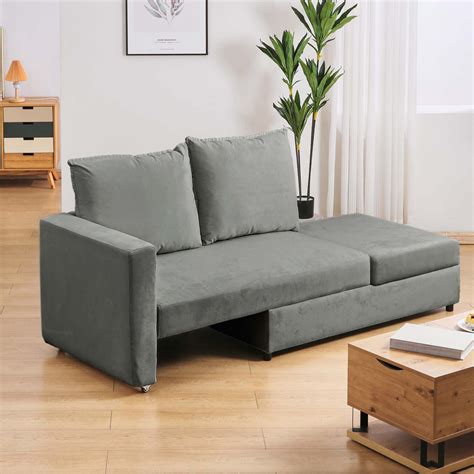 Latitude Run® Loveseat, 2-In-1 Sofa Bed Couch With Pull Out Bed, Futon ...