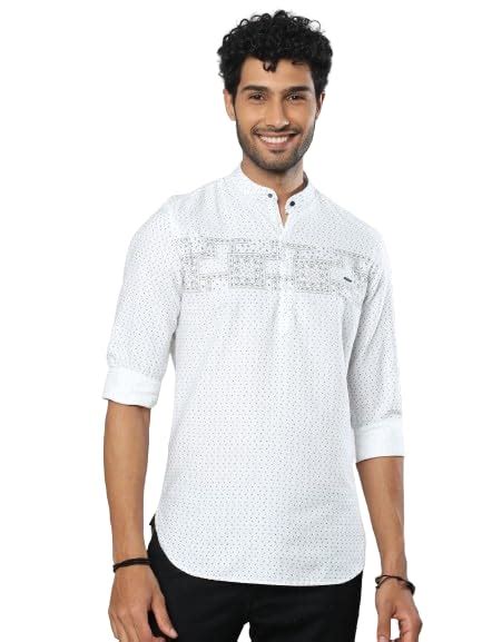 COOL COLORS Men's Cotton Full Sleeve Kurta Shirt with Mandarin Collar ...
