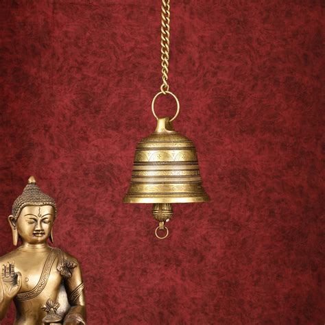 6 inch Large Pure Brass Hanging Temple Bell – Budhshiv.com
