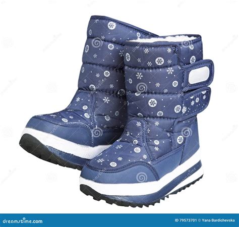 Child S Winter Snow Boots Isolated on White. Stock Image - Image of ...