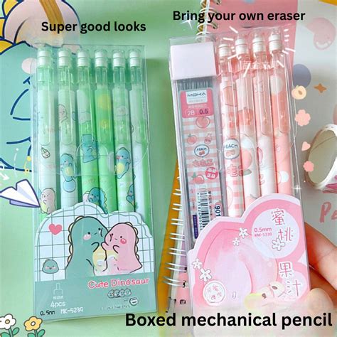 Automatic pencil box with peach dinosaur cartoon high-value movable pe ...