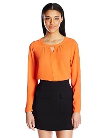 Buy VERO MODA Women's Velma Long-Sleeve Blouse, Mandarin Red, Small at ...