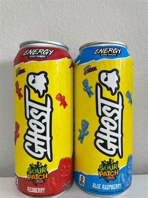 GHOST Energy Drink *Sour Patch* Redberry & Blue Raspberry 16oz NEW ...
