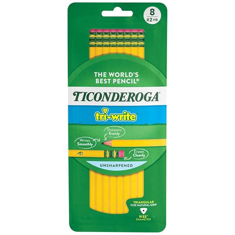 TICONDEROGA Tri-Write Triangular Pencils, Standard Size Wood-Cased #2 ...