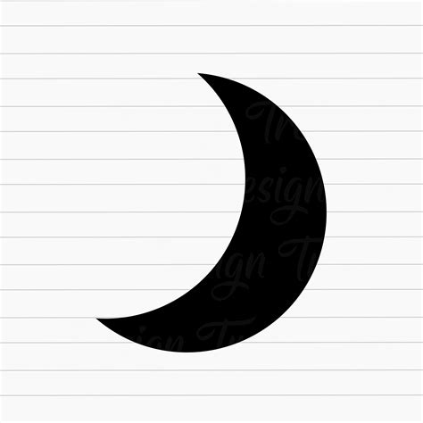 Buy Crescent Moon SVG, Crescent Moon Cut File, Moon Vector, Moon ...