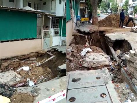 In the Jodhpur area of Ahmedabad, a 30 feet deep landslide occurred ...