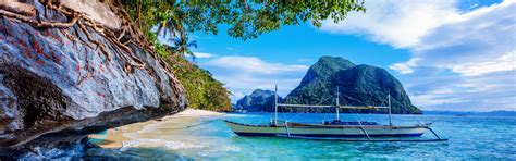 Download wallpaper the ocean, coast, boat, Philippines, The Nest ...